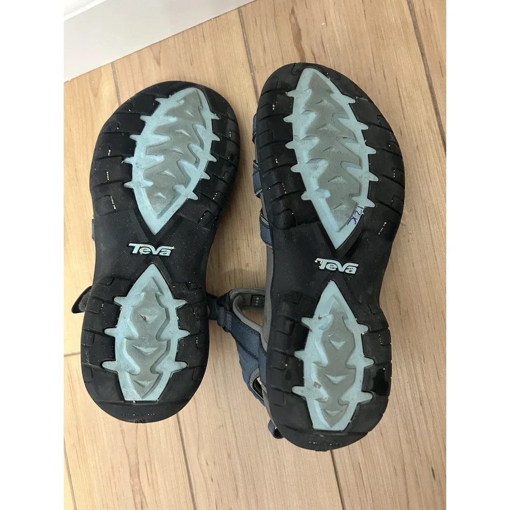 Teva Tirra Sport Sandals Womens US 7 Blue Gray Hook Loop Outdoor Hiking Water